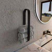 Porte-serviettes adhésif noir mat 30 cm