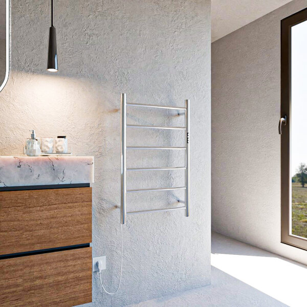 PURETE sèche serviette électrique sans fluide chrome 50 x 80 cm