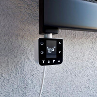 JOIE sèche serviette électrique radiateur salle de bain électrique Noir 50 x 100 cm avec résistance intelligente