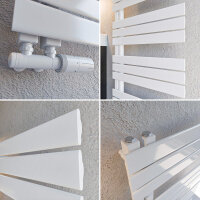 CLARTE sèche serviette radiateur salle de bain Blanc 50 x 115 cm avec vanne thermostatique