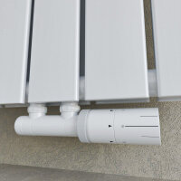 ELEGANCE radiateur eau chaude acier Blanc 31 x 120 cm avec vanne thermostatique
